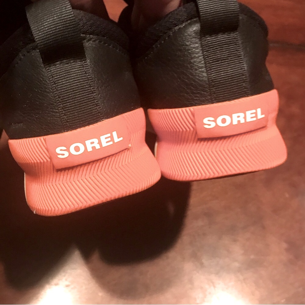 Sorel Out N About Street Sneaker Black White Orange 4277-010 Women’s Size 9 - Picture 13 of 15